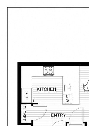 BLU Bellevue Apartments 1x1 5 Floor Plan BLU Bellevue Apartments 1x1 5 Floor Plan